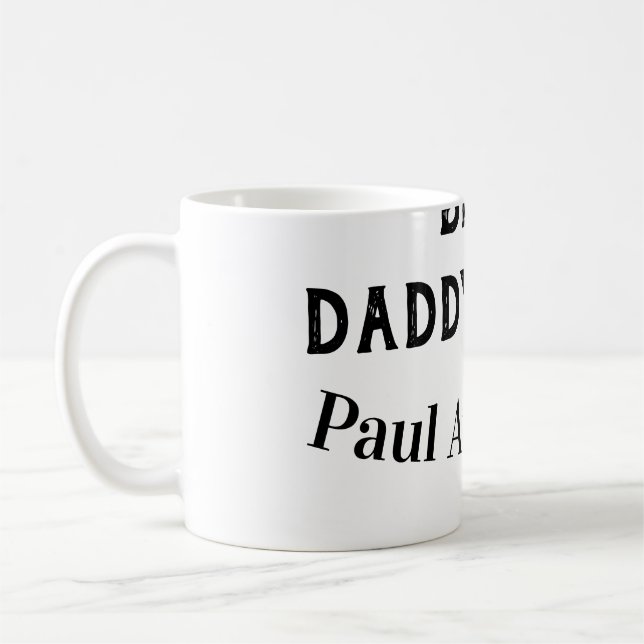 Taza De Café Best Daddy ever name bold letter father's day text (Izquierda)