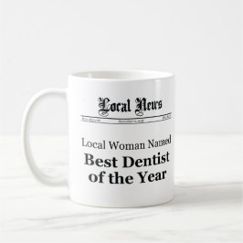Taza De Café Best Dentist of The Year Newspaper Mug - Women