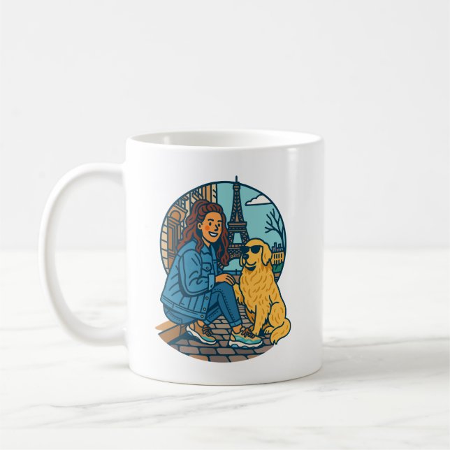 Taza De Café Best Dog Mom Ever in Paris (Izquierda)