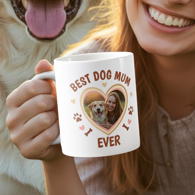 Taza De Café Best Dog Mum Ever Photo Heart (Subido por el creador)