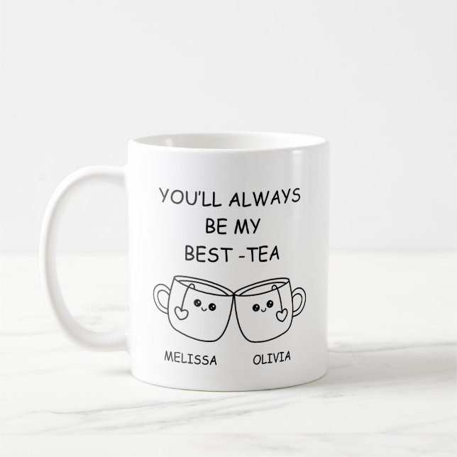 Taza De Café Best Friend funny, Personalized Best Friend Gift (Izquierda)