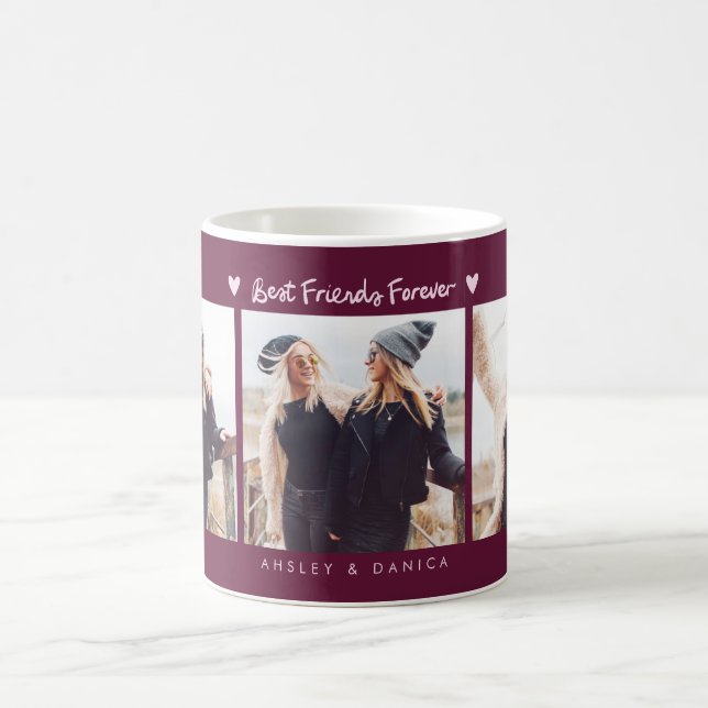 Taza De Café Best Friends Forever Photo Multi Photo Cranberry (Centro)