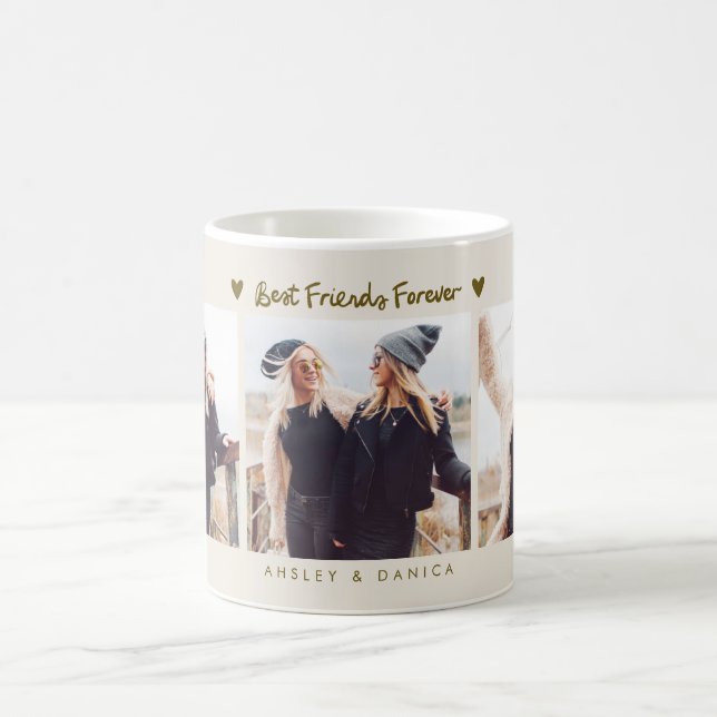 Taza De Café Best Friends Forever Photo Multi Photo Cream (Centro)