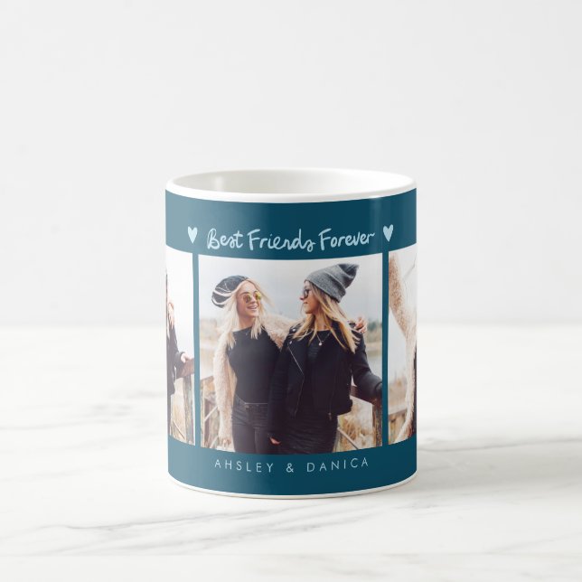 Taza De Café Best Friends Forever Photo Multi Photo Teal (Centro)