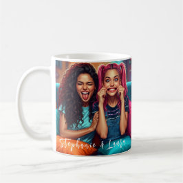 Taza De Café Best Friends Funny Faces & Inspirational Quote