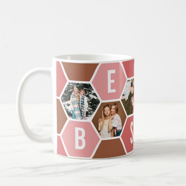 Taza De Café Best Friends honeycomb 6 Photo collage (Izquierda)