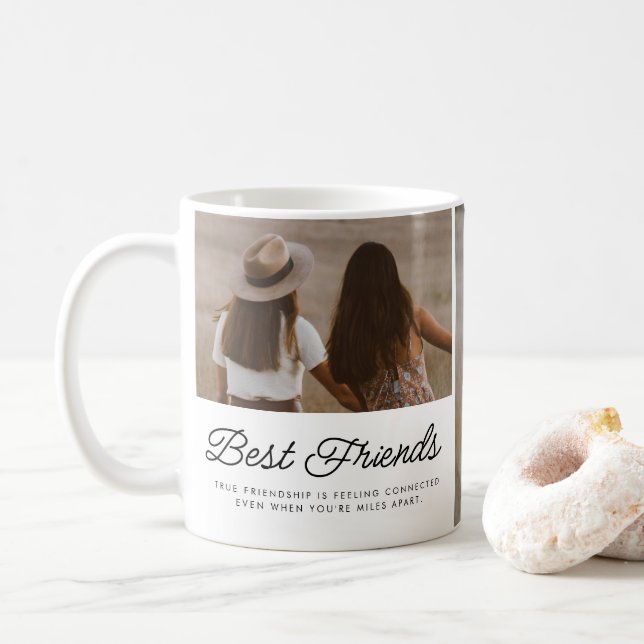 Taza De Café Best Friends Quote Photo Script Keepsake (Con donut)