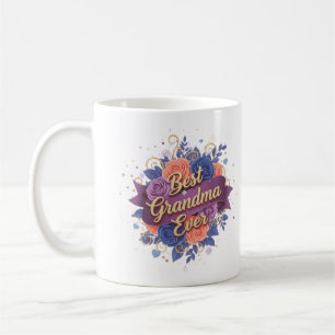 Taza De Café Best Grandma Ever Floral