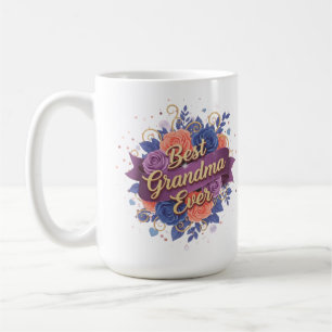 Taza De Café Best Grandma Ever Floral
