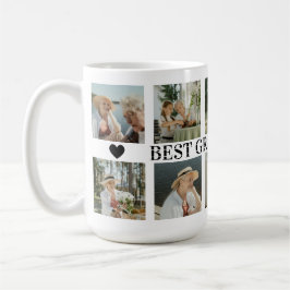 Taza De Café Best Grandma Ever Photo Collage – Gift with Hearts