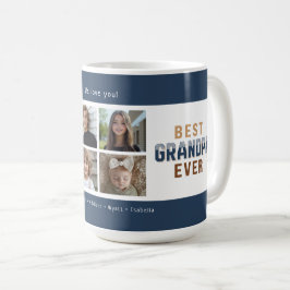 Taza De Café Best Grandpa Ever 4 Photo Collage