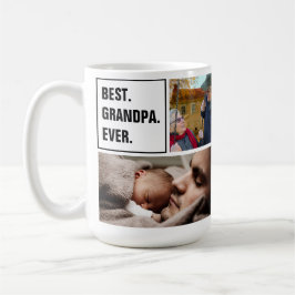 Taza De Café Best Grandpa Ever Photo Collage and Custom Text