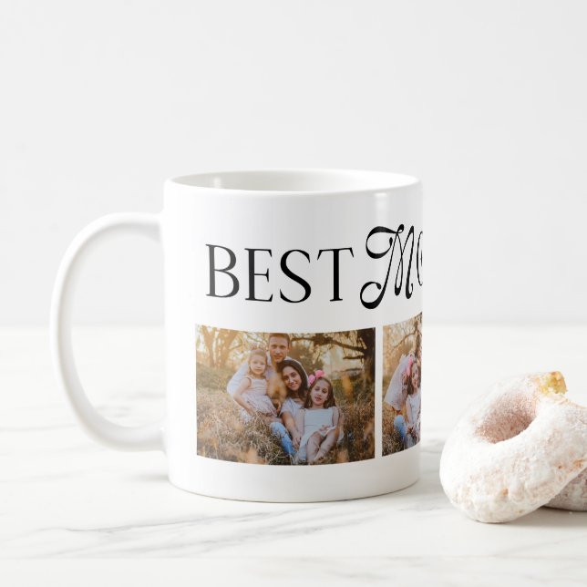 Taza De Café Best Mom Ever 3 Photos Heart Mothers Day Gifts (Con donut)