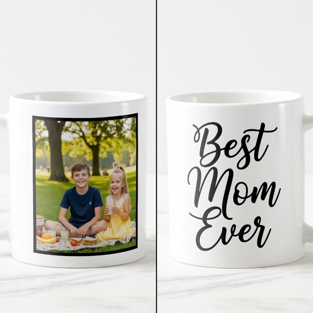 Taza De Café Best Mom Ever Black and White 1 Photo Keepsake (Subido por el creador)