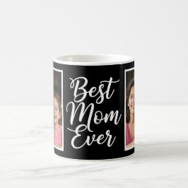 Taza De Café Best Mom Ever Black White Script 2 Photo Keepsake