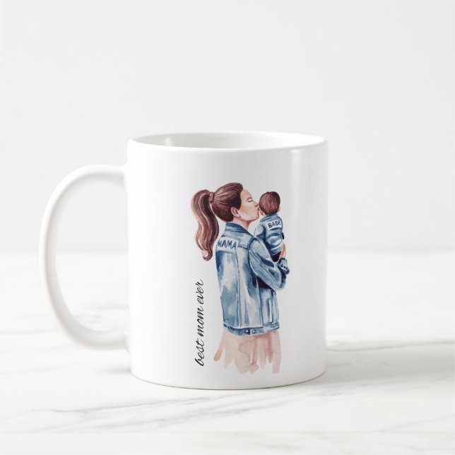 Taza De Café Best Mom ever Boys mom (Izquierda)