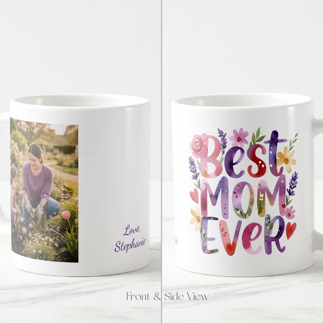 Taza De Café Best Mom Ever Colorful Flowers Mug (Subido por el creador)