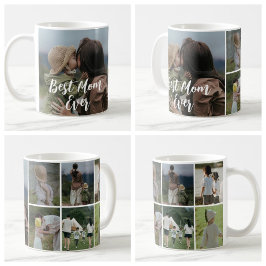 Taza De Café Best Mom Ever Custom Photo Collage
