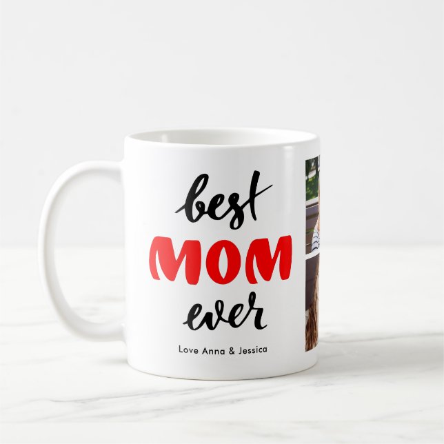 Taza De Café Best Mom Ever Custom Photo Collage Mother's Day (Izquierda)
