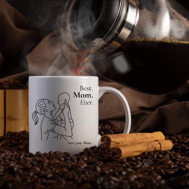 Taza De Café Best Mom Ever – Floral Mug Gift (Subido por el creador)