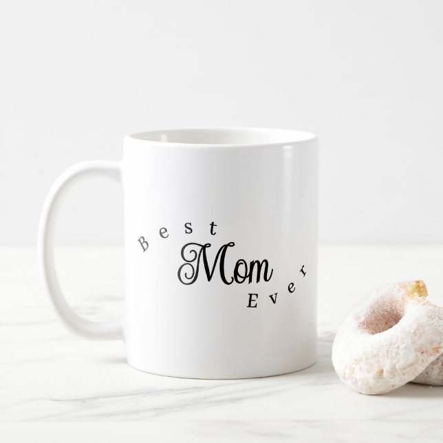 Taza De Café Best Mom Ever Modern Simple (Con donut)