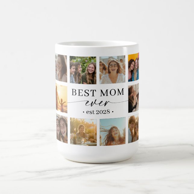 Taza De Café Best Mom Ever Photo Collage Mug Gift (Centro)