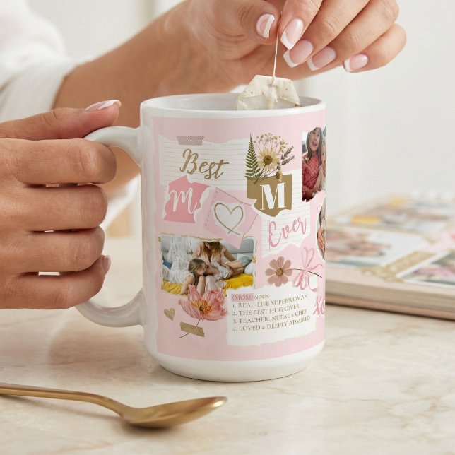 Taza De Café Best Mom Ever Scrapbook Photo Collage Gift for Mom (Best Mom Ever Scrapbook Photo Collage Gift for Mom Coffee Mug)