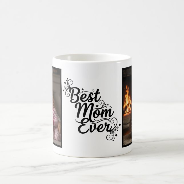 Taza De Café Best Mom Ever Sparkling Stars 2 Photo Keepsake (Centro)