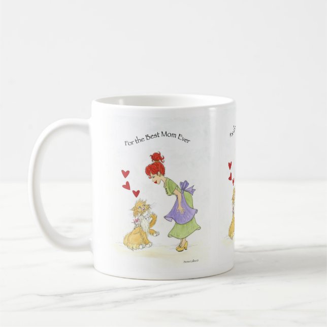 Taza De Café Best Mom Ever with Cat (Izquierda)