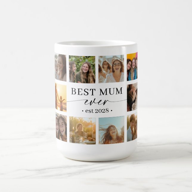 Taza De Café Best Mum Ever Photo Collage Mug Gift (Centro)