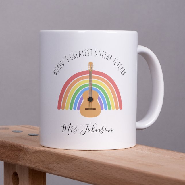 Taza De Café Best Music Teacher Rainbow Custom Thank you Gift (Subido por el creador)