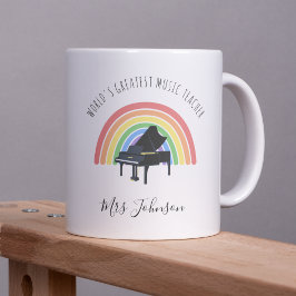 Taza De Café Best Music Teacher Rainbow Custom Thank you Gift