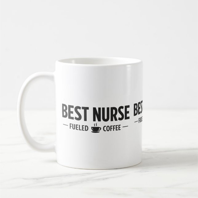 Taza De Café Best Nurse Fueled by Coffee Mug (Izquierda)
