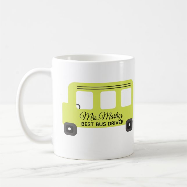 Taza De Café Best School Bus Driver Yellow Bus  (Izquierda)