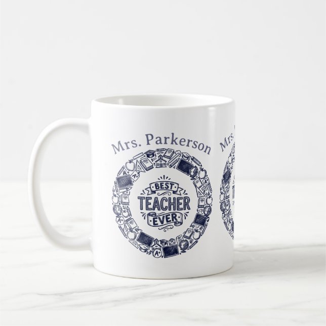 Taza De Café Best Teacher Ever (Izquierda)
