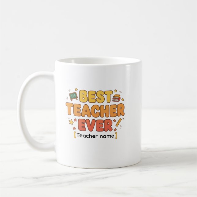 Taza De Café best teacher ever mugs (Izquierda)