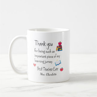 Taza De Café Best Teacher Ever – Personalized Name