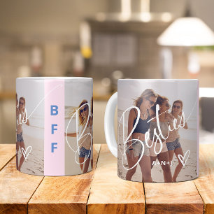 Taza De Café Bestias en escritura de moda Dos fotos con coraz