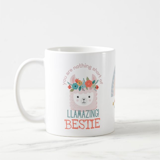 Taza De Café BESTIE BFF AMIGO Sorprendente Cute Lllama (Izquierda)