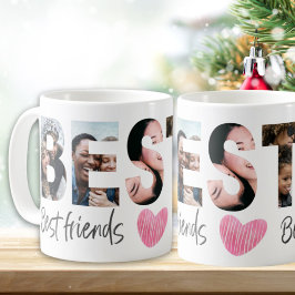 Taza De Café Bestie BFF Multi Photo con el lindo tazón del café