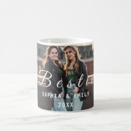 Taza De Café Bestie Collage Mug – Custom Photos, Names & Year