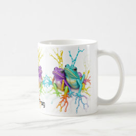 Taza De Café Besties de rana vibrante encantada CoCo