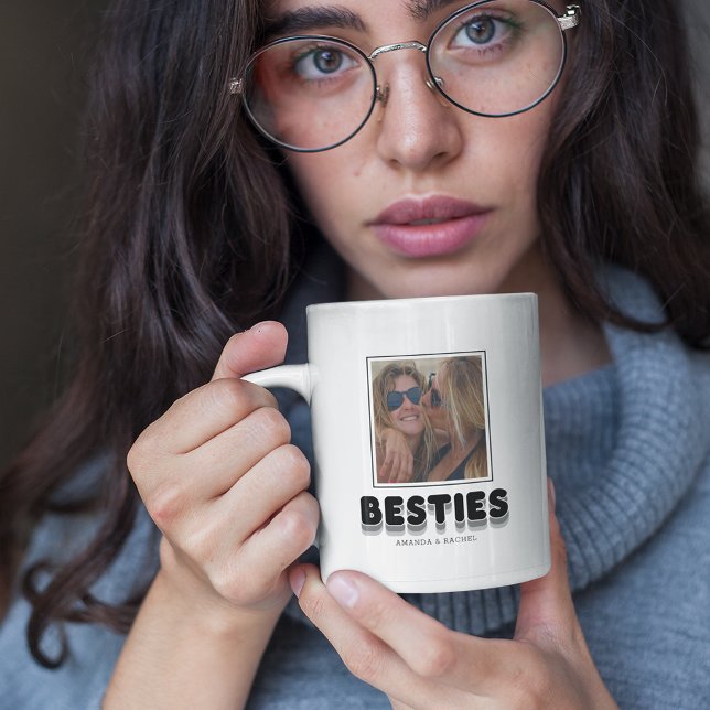 Taza De Café Besties Friendship BFF Collage de fotos Coffee Mug (Subido por el creador)