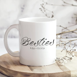Taza De Café Besties Nombre personalizado Mejor Amigo