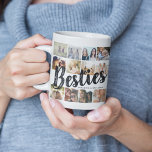 Taza De Café BESTIONES, Collage de fotos y nombres | BFF<br><div class="desc">¡Uno de los tesoros de la vida es tener un cuppa con tu bestial! Hágale saber lo mucho que significan para ti con este moderno fotomontaje de 'Best Friends' (los mejores amigos). Con 12 fotografías cuadradas de su elección, que se descargan fácilmente de su teléfono o computadora, el texto 'bestie'...</div>