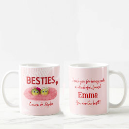 Taza De Café Bestis bff mejor amigo divertido personalizado úni