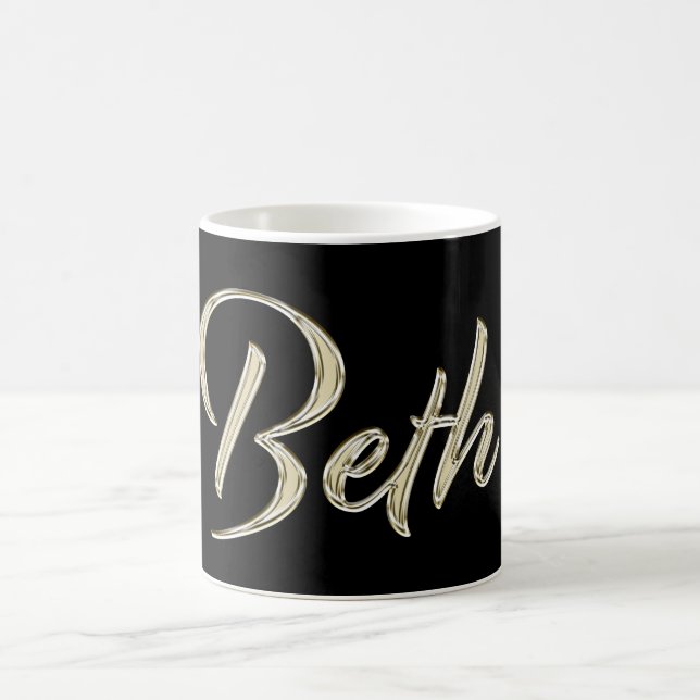 Taza De Café Beth white gold Handwriting Tasse Kaffeetasse (Centro)