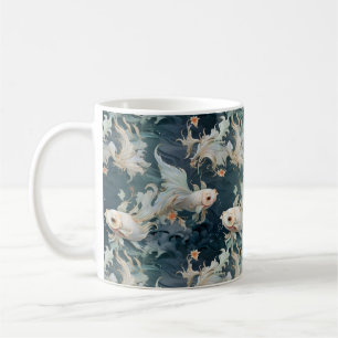 Taza De Café Betta Fish Blue White