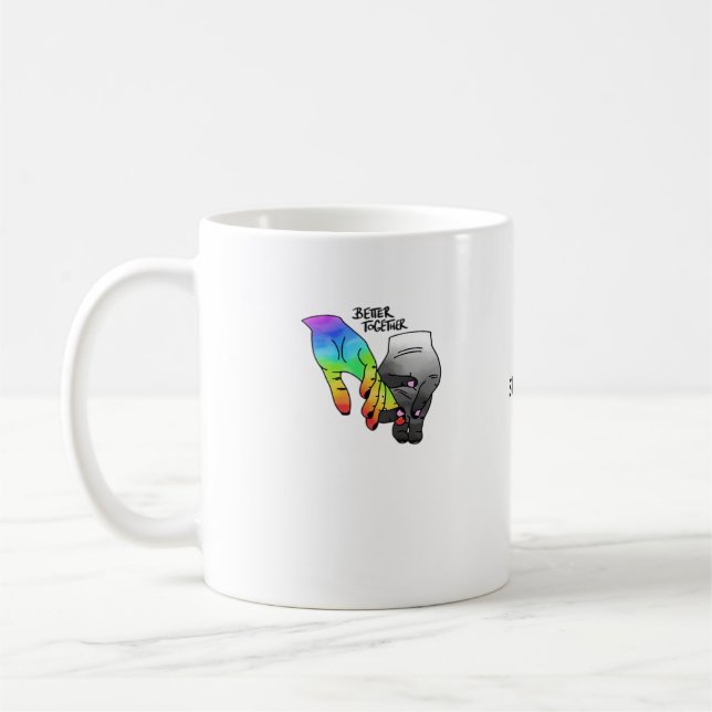 Taza De Café Better Together Black Clean Minimal Design  (Izquierda)