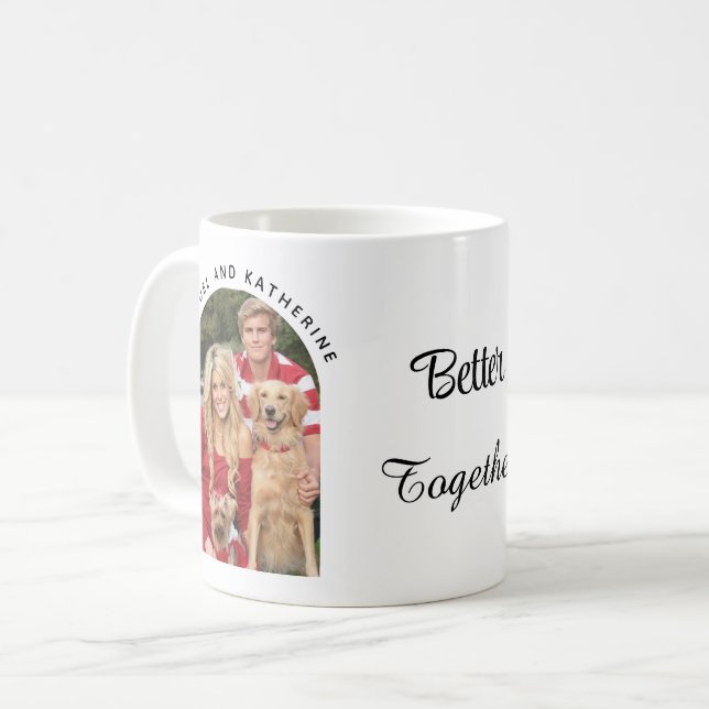 Taza De Café Better Together Editable Name | Custom Arch Photo (Anverso izquierdo)